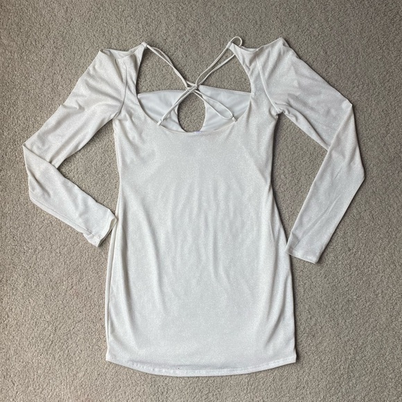 Shimmering Cutout Cocktail Party Mini Dress - Picture 10 of 14